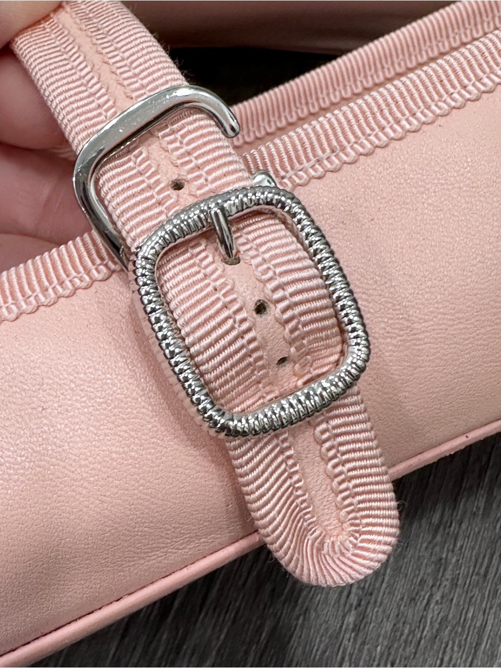 2026 CHANEL CC LOGO PINK LEATHER MARYJANE BALLET FLATS SHOES SILVER BUCKLE 40.5 - Picture 6 of 14